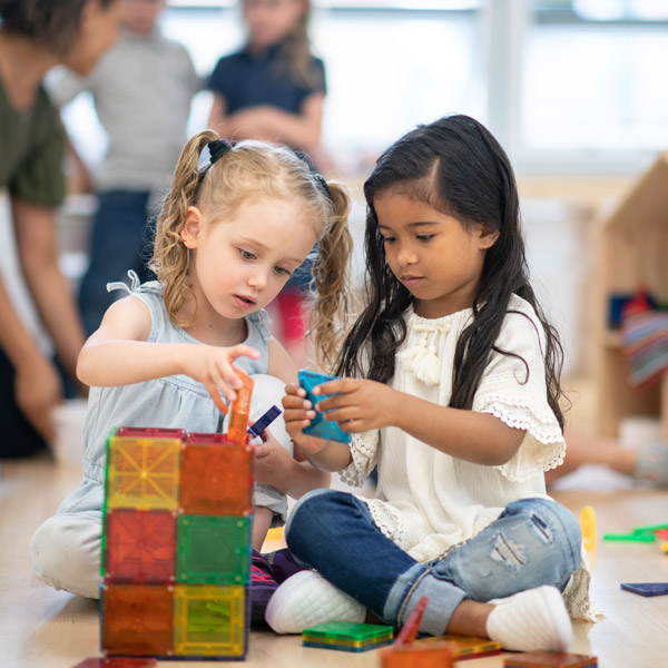 two girls playing together